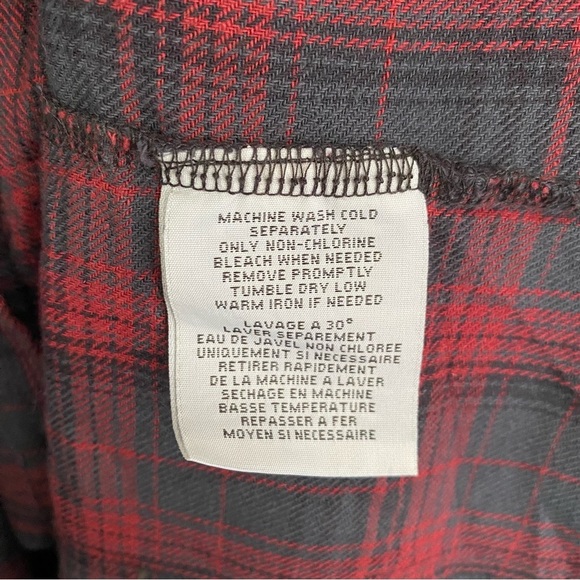 Denim & Supply Ralph Lauren Red and Black Plaid Shirt button down with hood - Picture 9 of 14